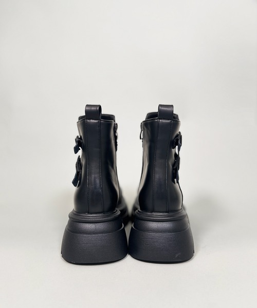 FOLLOWIN（フォロウィン）の「２color /サイドベルトヴィンテージグラデーション厚底ショートブーツ（ブーツ・レディース・ブラウン/ブラック・LARGE/MEDIUM/SMALL）」の18枚目の写真