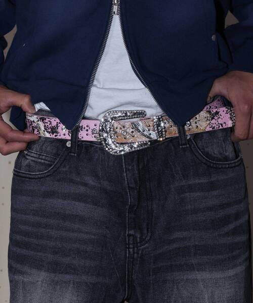 SEQUENZ（シークエンズ）の「【SEQUENZ（シークエンズ）】SEQUENZ RHINE STONE BELT MEN / ベルト スタッズ ストーン リアルツリー レオパード メンズ 雑貨（ベルト・メンズ・ブラック/ホワイト/その他1/その他2・FREE）」の3枚目の写真