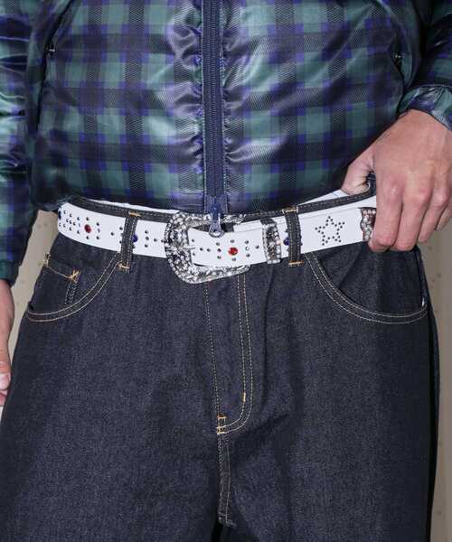 SEQUENZ（シークエンズ）の「【SEQUENZ（シークエンズ）】SEQUENZ RHINE STONE BELT MEN / ベルト スタッズ ストーン リアルツリー レオパード メンズ 雑貨（ベルト・メンズ・ブラック/ホワイト/その他1/その他2・FREE）」の2枚目の写真