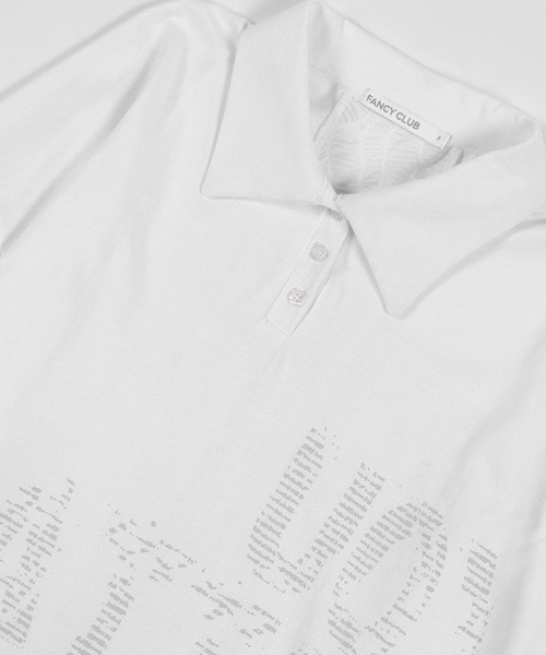 fancyclub バッククロスオーバーサイズカラーTシャツ (ホワイト) fancyclub バッククロスオーバーサイズカラーTシャツ (ホワイト