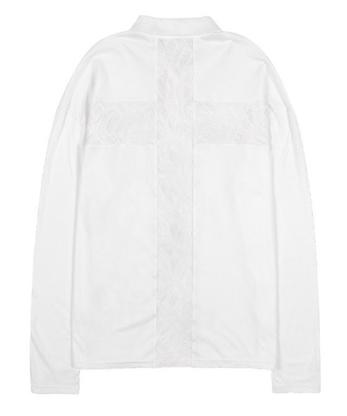 FANCY CLUB(ファンシークラブ)の「A'GEM/9 × .kom 『FANCY CLUB/ファンシークラブ』 BACK CROSS OVER FIT COLLAR TEE/バッククロス オーバーフィット 長袖Tシャツ(Tシャツ/カットソー・レディース・ブラック/ホワイト・FREE)」の15枚目の写真