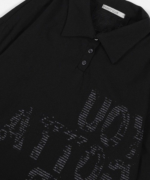 FANCY CLUB(ファンシークラブ)の「A'GEM/9 × .kom 『FANCY CLUB/ファンシークラブ』 BACK CROSS OVER FIT COLLAR TEE/バッククロス オーバーフィット 長袖Tシャツ(Tシャツ/カットソー・レディース・ブラック/ホワイト・FREE)」の22枚目の写真