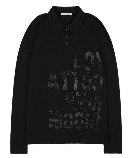 FANCY CLUB(ファンシークラブ)の「A'GEM/9 × .kom 『FANCY CLUB/ファンシークラブ』 BACK CROSS OVER FIT COLLAR TEE/バッククロス オーバーフィット 長袖Tシャツ(Tシャツ/カットソー・レディース・ブラック/ホワイト・FREE)」の20枚目の写真
