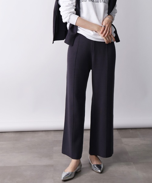 PICCIN(ピッチン)の「【セットアップ可能】センターラインニットパンツ(その他パンツ・レディース・オフホワイト/ブラック/ダークグレー・M)」の3枚目の写真