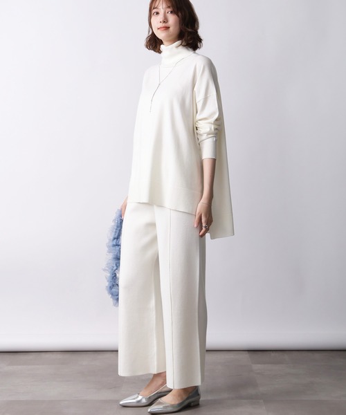 PICCIN(ピッチン)の「【セットアップ可能】センターラインニットパンツ(その他パンツ・レディース・オフホワイト/ブラック/ダークグレー・M)」の4枚目の写真