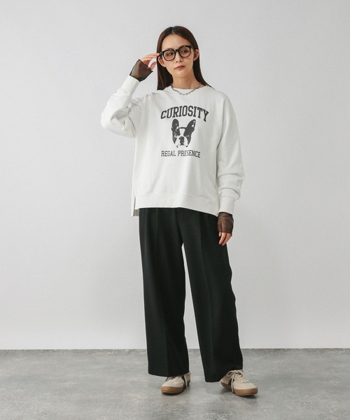 GLOBAL WORK（グローバルワーク）の「Beauteeシアー切り替え長袖/587687（Tシャツ/カットソー・レディース・ブラック/ライトグレー/ホワイト/ホワイト系その他2・MEDIUM/LARGE）」の11枚目の写真