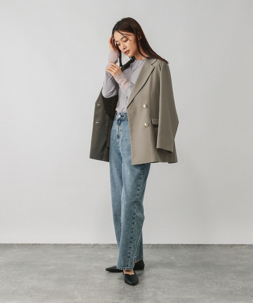 GLOBAL WORK（グローバルワーク）の「Beauteeシアー切り替え長袖/587687（Tシャツ/カットソー・レディース・ブラック/ライトグレー/ホワイト/ホワイト系その他2・MEDIUM/LARGE）」の21枚目の写真