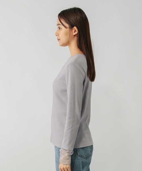 GLOBAL WORK（グローバルワーク）の「Beauteeシアー切り替え長袖/587687（Tシャツ/カットソー・レディース・ブラック/ライトグレー/ホワイト/ホワイト系その他2・MEDIUM/LARGE）」の22枚目の写真