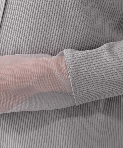 GLOBAL WORK(グローバルワーク)の「Beauteeシアー切り替え長袖/587687(Tシャツ/カットソー・レディース・ブラック/ライトグレー/ホワイト/ホワイト系その他2・MEDIUM/LARGE/SMALL)」の17枚目の写真