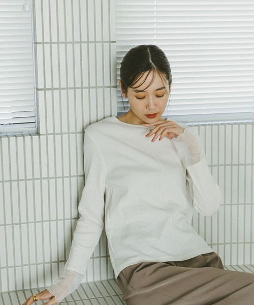 Beauteeシアー切り替え長袖/587687（Tシャツ/カットソー）｜GLOBAL