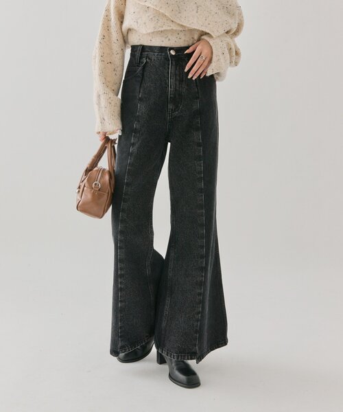 セール】【3サイズ展開】ビューティーフレアデニム（デニムパンツ