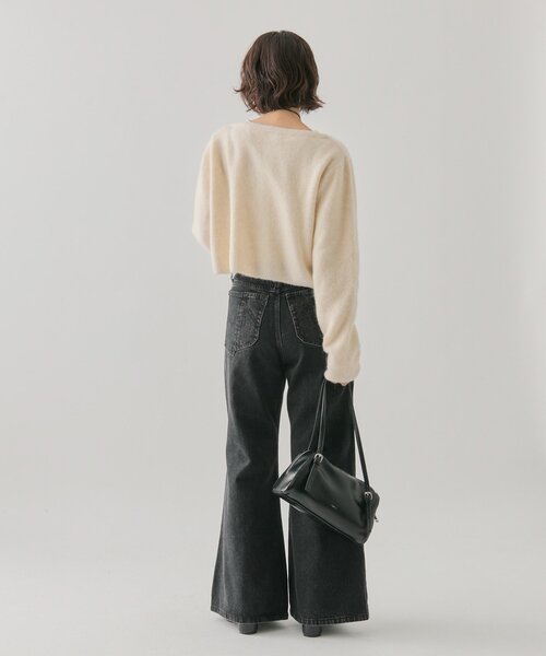 ウェーブデニム mystic size0 mystic】ハイウエストワイドデニム[品番