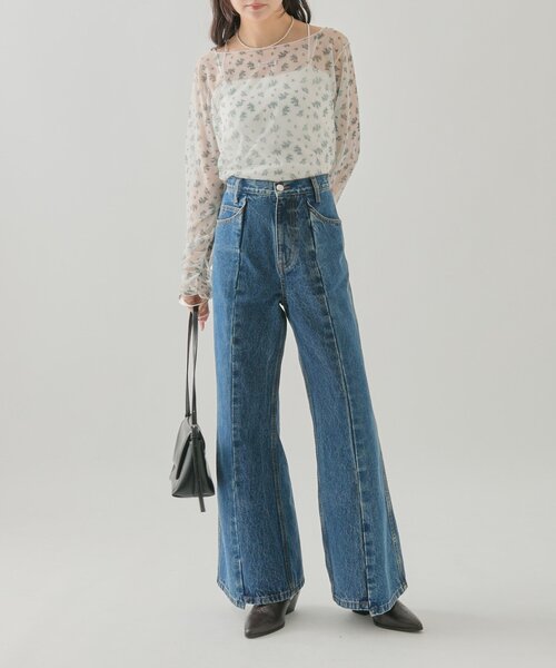 セール】【3サイズ展開】ビューティーフレアデニム（デニムパンツ