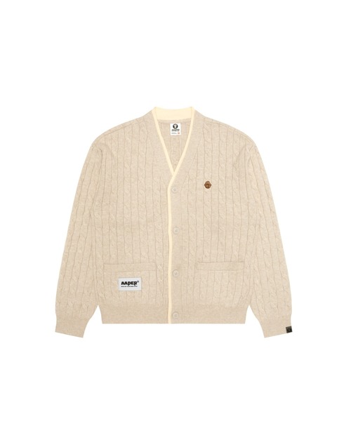 AAPE BY A BATHING APE(エーエイプバイアベイシングエイプ)の「AAPER KNIT CARDIGAN(カーディガン/ボレロ・メンズ・ネイビー/ベージュ系その他5・MEDIUM/SMALL/X-LARGE/LARGE)」の2枚目の写真