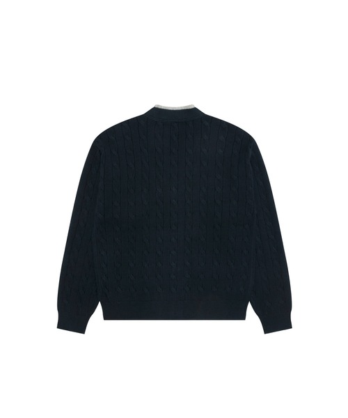 AAPE BY A BATHING APE(エーエイプバイアベイシングエイプ)の「AAPER KNIT CARDIGAN(カーディガン/ボレロ・メンズ・ネイビー/ベージュ系その他5・MEDIUM/SMALL/X-LARGE/LARGE)」の6枚目の写真
