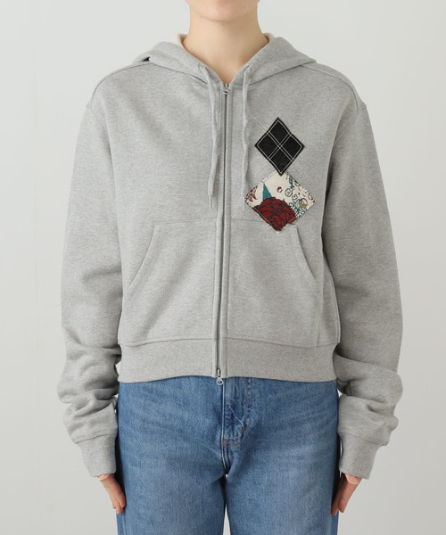 OPEN YY / オープンワイワイ】Knitted ARGYLE PATCHED HOODIE