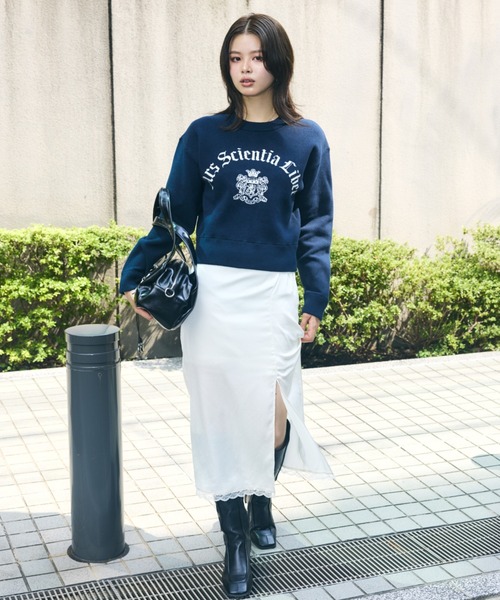 MOUSSY(マウジー)の「SWEATLIKE JAQUARD セーター(ニット/セーター・レディース・ネイビー/アイボリー/トップグレー/ボルドー・FREE)」の13枚目の写真