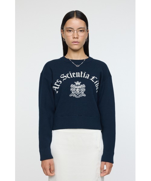 MOUSSY(マウジー)の「SWEATLIKE JAQUARD セーター(ニット/セーター・レディース・ネイビー/アイボリー/トップグレー/ボルドー・FREE)」の5枚目の写真