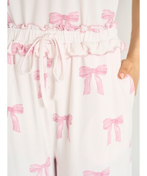 セール】リボン柄ロングパンツ（ルームウェア/パジャマ）｜gelato
