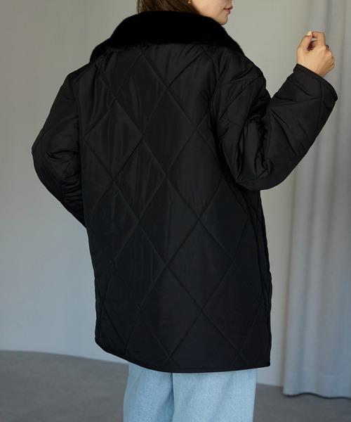 TRIANGLE PALETTE（トライアングルパレット）の「衿ファー付きキルトジャケット（その他アウター・レディース・ブラウン/ベージュ/ブラック/アイボリー・FREE）」の9枚目の写真