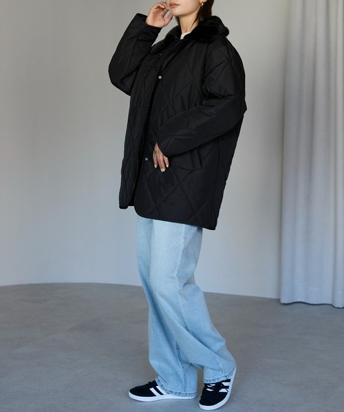 TRIANGLE PALETTE（トライアングルパレット）の「衿ファー付きキルトジャケット（その他アウター・レディース・ブラウン/ベージュ/ブラック/アイボリー・FREE）」の13枚目の写真