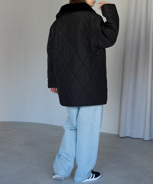 TRIANGLE PALETTE（トライアングルパレット）の「衿ファー付きキルトジャケット（その他アウター・レディース・ブラウン/ベージュ/ブラック/アイボリー・FREE）」の14枚目の写真