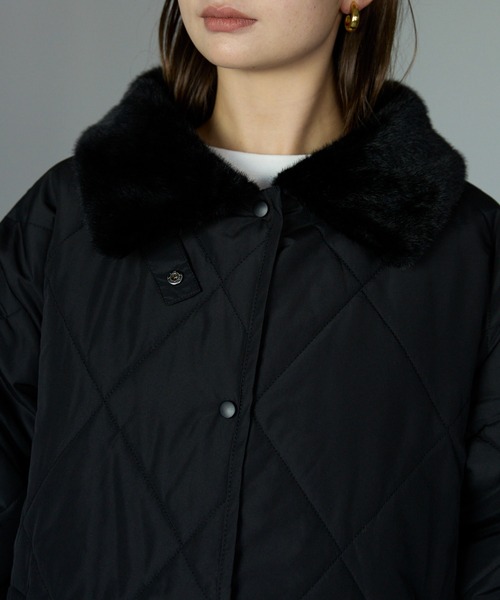 TRIANGLE PALETTE（トライアングルパレット）の「衿ファー付きキルトジャケット（その他アウター・レディース・ブラウン/ベージュ/ブラック/アイボリー・FREE）」の15枚目の写真