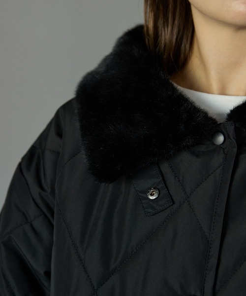 TRIANGLE PALETTE（トライアングルパレット）の「衿ファー付きキルトジャケット（その他アウター・レディース・ブラウン/ベージュ/ブラック/アイボリー・FREE）」の17枚目の写真