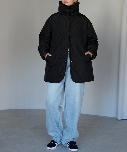 TRIANGLE PALETTE（トライアングルパレット）の「衿ファー付きキルトジャケット（その他アウター・レディース・ブラウン/ベージュ/ブラック/アイボリー・FREE）」の22枚目の写真