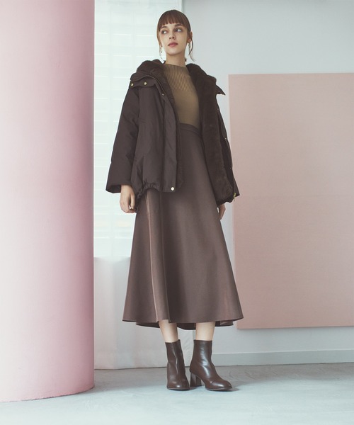 STRAWBERRY-FIELDS（ストロベリーフィールズ）の「マットツイル_2wayファーフード中綿アウター（その他アウター・レディース・オフホワイト/ブラック/ブラウン・2）」の15枚目の写真