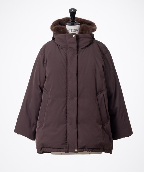 STRAWBERRY-FIELDS（ストロベリーフィールズ）の「マットツイル_2wayファーフード中綿アウター（その他アウター・レディース・オフホワイト/ブラック/ブラウン・2）」の16枚目の写真