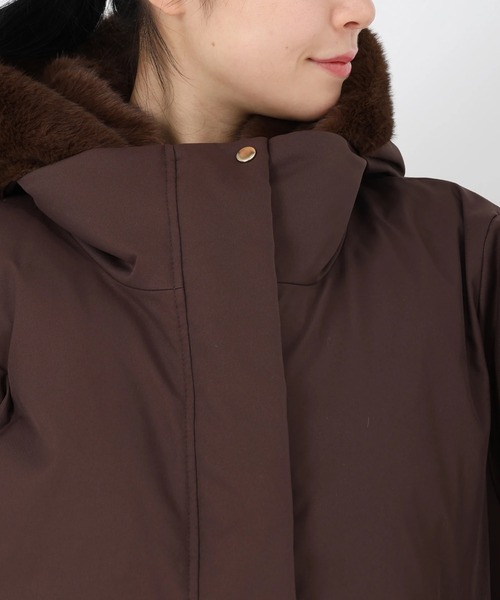 STRAWBERRY-FIELDS（ストロベリーフィールズ）の「マットツイル_2wayファーフード中綿アウター（その他アウター・レディース・オフホワイト/ブラック/ブラウン・2）」の7枚目の写真