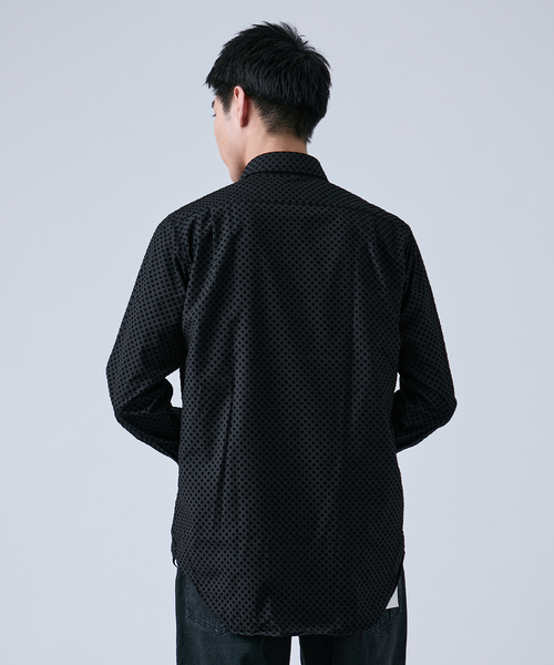 B.C STOCK(ベーセーストック)の「フロッキープリント スポーツシャツ(シャツ/ブラウス・メンズ・ブラック/ベージュ・MEDIUM/LARGE)」の6枚目の写真