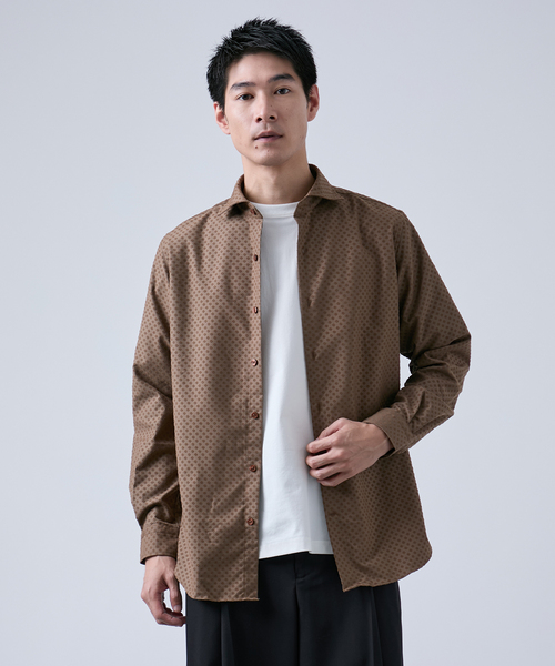 B.C STOCK(ベーセーストック)の「フロッキープリント スポーツシャツ(シャツ/ブラウス・メンズ・ブラック/ベージュ・MEDIUM/LARGE)」の8枚目の写真