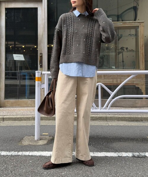 fredy emue（フレディエミュ）の「コーデュロイストレートパンツ（その他パンツ・レディース・イエロー/ベージュ/ピンク/チャコールグレー・36/38）」の8枚目の写真