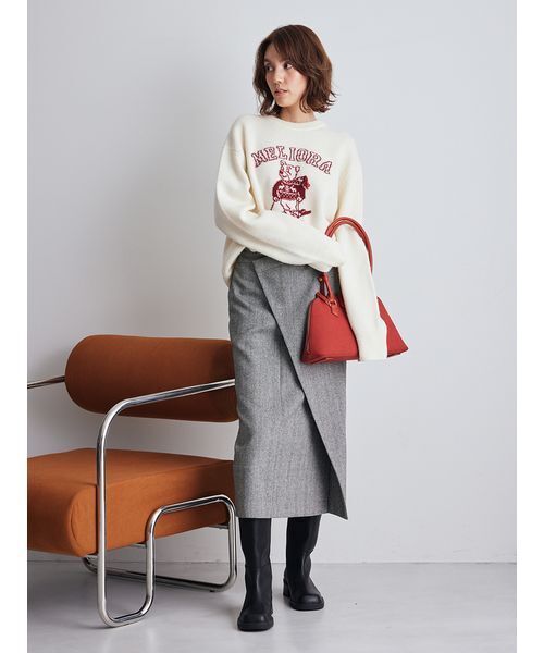 セール】MILAOクルーネックジャガードニット（ニット/セーター）｜Mila