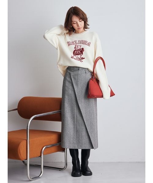 Mila Owen MILAOクルーネックジャガードニット セール】MILAOクルーネックジャガードニット（ニット/セーター）｜Mila