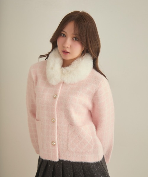 TITTY&CO.（ティティーアンドコー）の「フェイクファーニットブルゾン（ブルゾン・レディース・ブラック/ブルー/ピンク・FREE）」の5枚目の写真