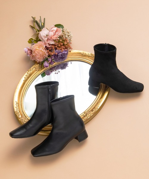 JELLY BEANS（ジェリービーンズ）の「プレーンストレッチショートブーツ(204-57139)JELLY BEANS(ジェリービーンズ)（ブーツ・レディース・ブラック系/ブラック・S/M/L）」の10枚目の写真