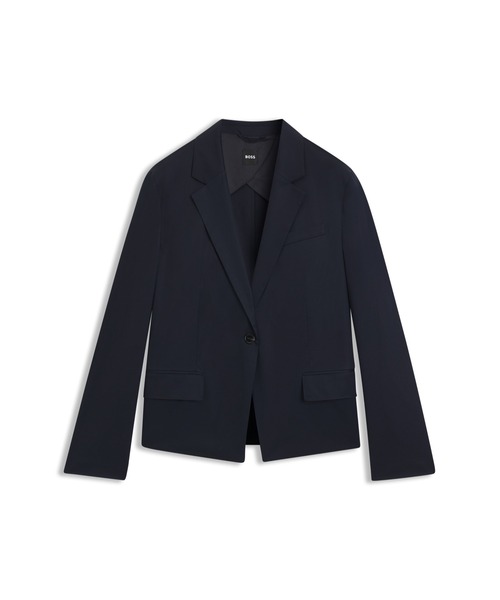 BOSS(ボス)の「シングルボタンブレザー エアリーストレッチコットン(テーラードジャケット・レディース・ダークブルー/ベージュ・38/36/34/42/40/32)」の4枚目の写真