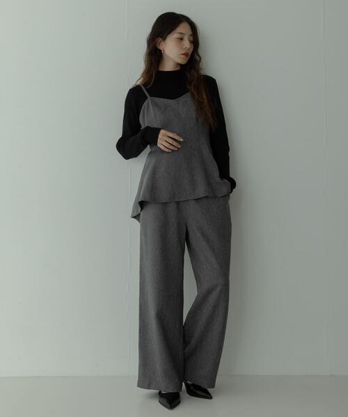 セール】ヘリンボーンキャミ×パンツセットアップ（サロペット