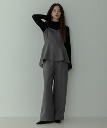 URBAN RESEARCH Sonny Label(アーバンリサーチサニーレーベル)のヘリンボーンキャミxパンツセットアップ(サロペット/オーバーオール)