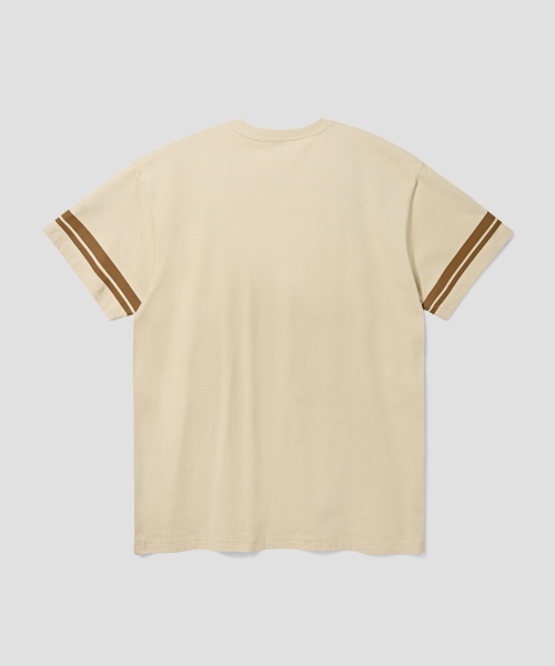 AGOD（エージーオーディー）の「オーバーサイズヴィンテージラグビー半袖Tシャツ[ライトベージュ]（Tシャツ/カットソー・レディース・その他・SMALL/MEDIUM/LARGE）」の6枚目の写真