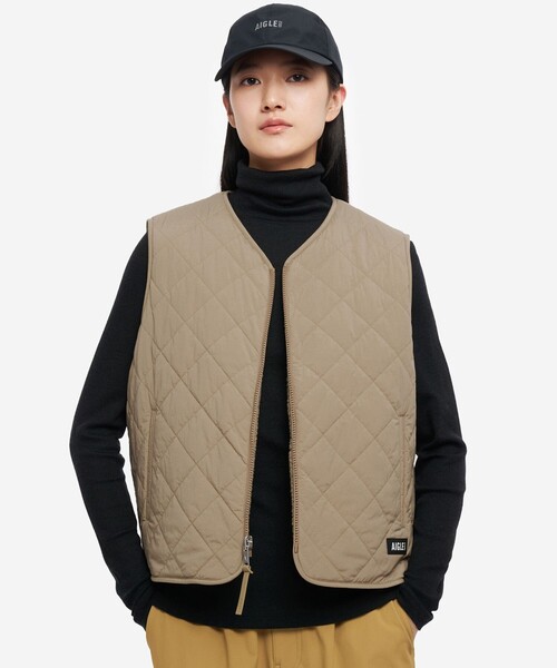 ⭐️新品未使用⭐️AIGLE リバーシブル インサレーション キルティングボアベスト Repreve中綿インサレーション リバーシブルキルティング