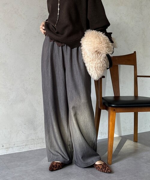 DouDou(ドゥドゥ)の「【WEB限定】T/Rストレッチドロストパンツ(その他パンツ・レディース・グレー/ブラウン/ネイビー・FREE)」の1枚目の写真
