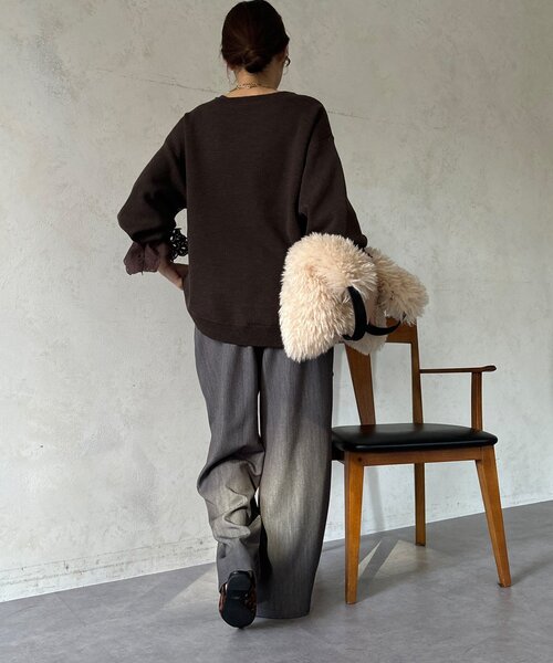 DouDou(ドゥドゥ)の「【WEB限定】T/Rストレッチドロストパンツ(その他パンツ・レディース・グレー/ブラウン/ネイビー・FREE)」の8枚目の写真
