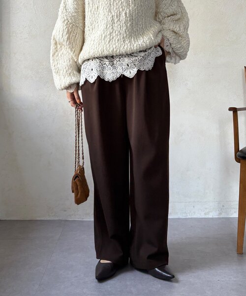 DouDou(ドゥドゥ)の「【WEB限定】T/Rストレッチドロストパンツ(その他パンツ・レディース・グレー/ブラウン/ネイビー・FREE)」の19枚目の写真