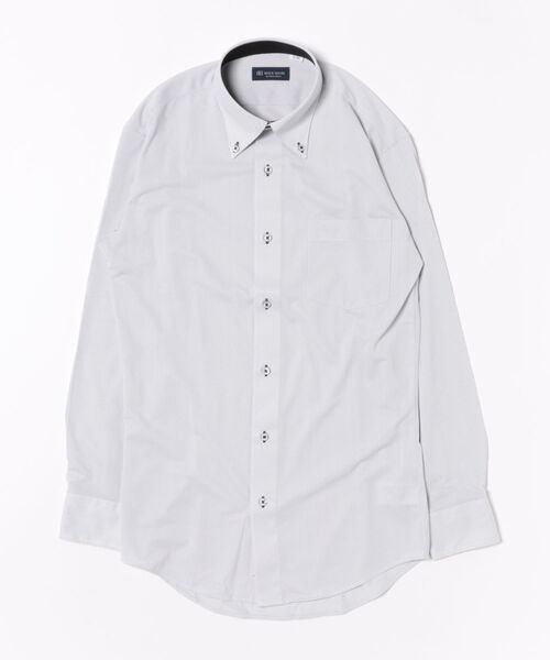 TOKYO SHIRTS(トウキョウシャツ)の「形態安定ノンアイロン ボタンダウン 長袖ストレッチビジネスワイシャツ(ビジネスシャツ・メンズ・グレー・首回り37cm-裄丈80cm/首回り39cm-裄丈80cm/首回り39cm-裄丈84cm/首回り41cm-裄丈82cm/首回り41cm-裄丈86cm/首回り42cm-裄丈82cm/首回り42cm-裄丈86cm/首回り43cm-裄丈82cm/首回り43cm-裄丈86cm)」の6枚目の写真