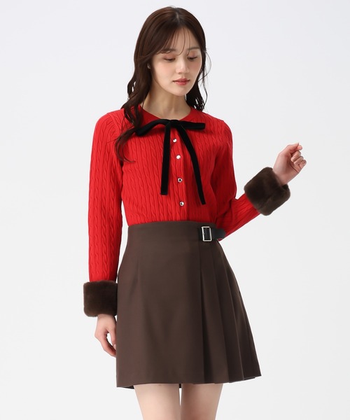 31 Sons de mode（トランテアン　ソン　ドゥ　モード）の「2025秋冬新作 バックルプリーツスカパン（その他パンツ・レディース・チャコールグレー/ブラック/ブラウン・S/M）」の3枚目の写真