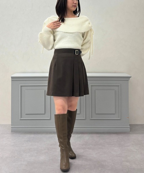 31 Sons de mode（トランテアン　ソン　ドゥ　モード）の「2025秋冬新作 バックルプリーツスカパン（その他パンツ・レディース・チャコールグレー/ブラック/ブラウン・S/M）」の4枚目の写真